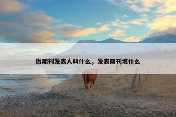 做期刊发表人叫什么，发表期刊填什么
