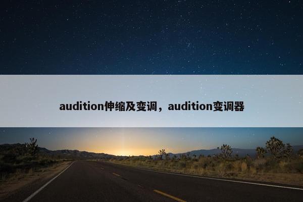 audition伸缩及变调，audition变调器