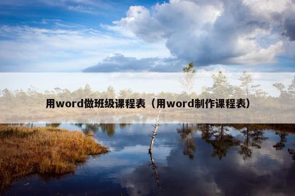 用word做班级课程表（用word制作课程表）