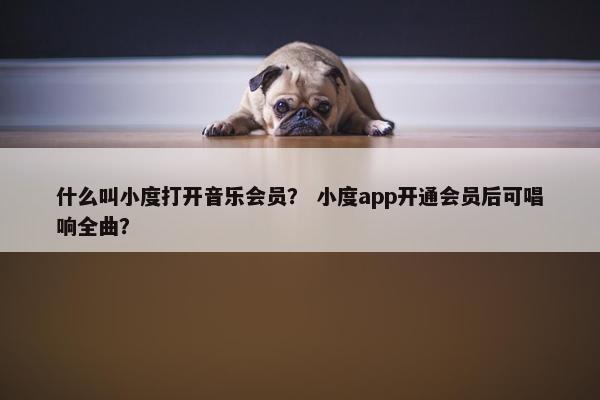什么叫小度打开音乐会员？ 小度app开通会员后可唱响全曲？