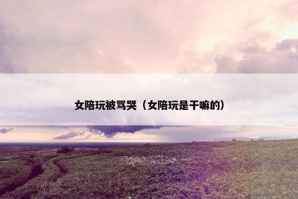 女陪玩被骂哭（女陪玩是干嘛的）