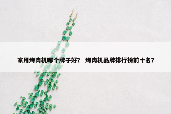 家用烤肉机哪个牌子好？ 烤肉机品牌排行榜前十名？