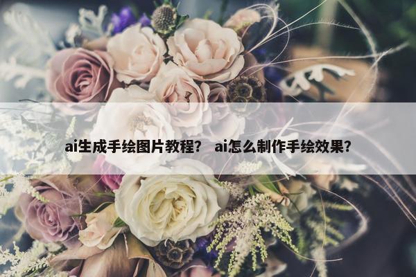 ai生成手绘图片教程？ ai怎么制作手绘效果？