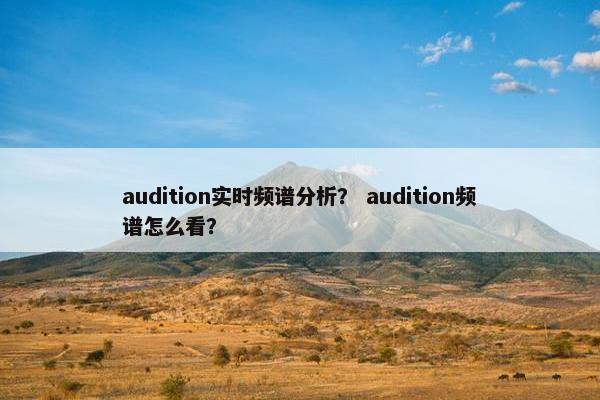 audition实时频谱分析？ audition频谱怎么看？