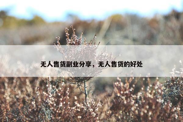 无人售货副业分享，无人售货的好处