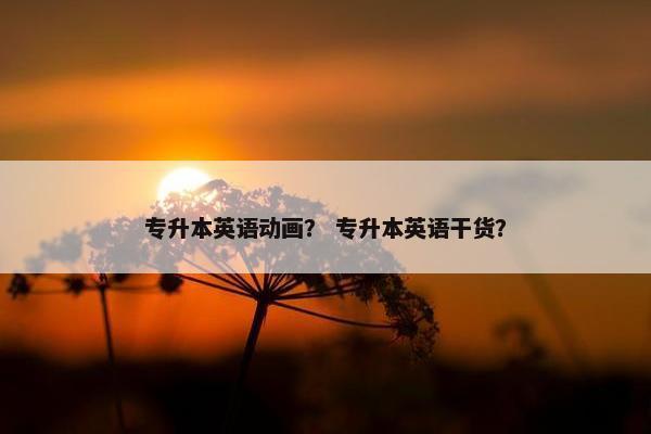 专升本英语动画？ 专升本英语干货？