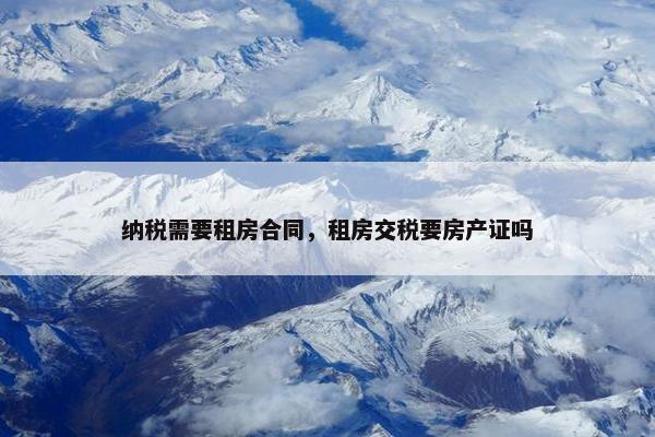 纳税需要租房合同，租房交税要房产证吗