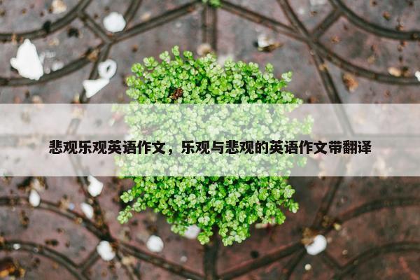 悲观乐观英语作文,乐观与悲观的英语作文带翻译 悲观乐观英语作文,乐观与悲观的英语作文带翻译