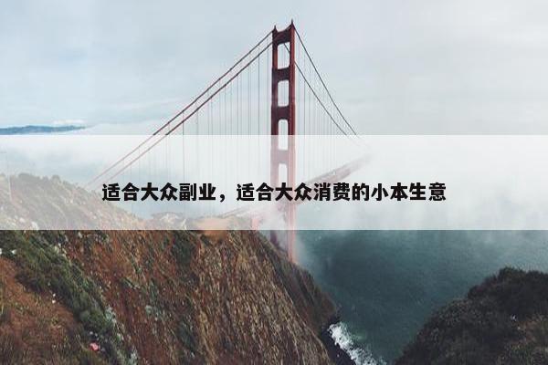 适合大众副业，适合大众消费的小本生意