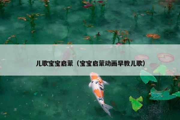 儿歌宝宝启蒙（宝宝启蒙动画早教儿歌）