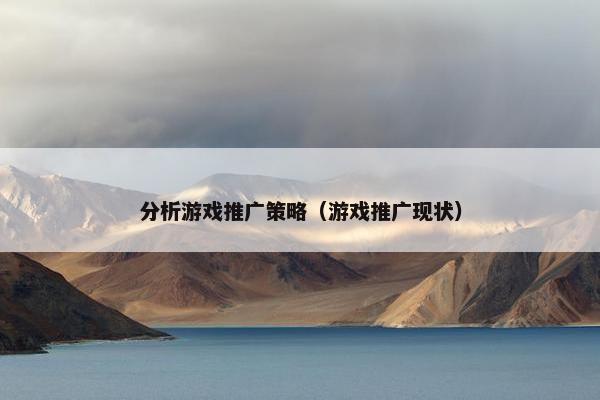 分析游戏推广策略（游戏推广现状）