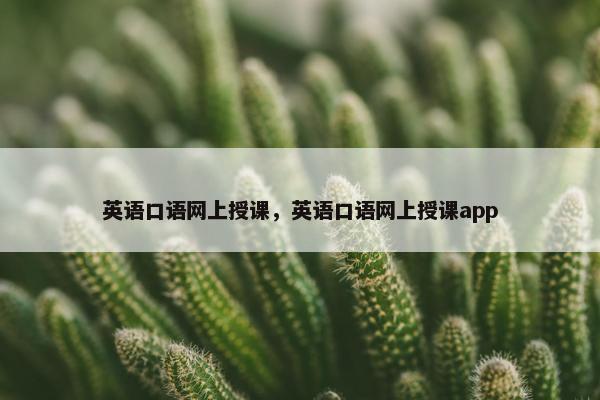 英语口语网上授课，英语口语网上授课app