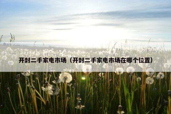 开封二手家电市场(开封二手家电市场在哪个位置) 开封二手家电市场(开封二手家电市场在哪个位置)