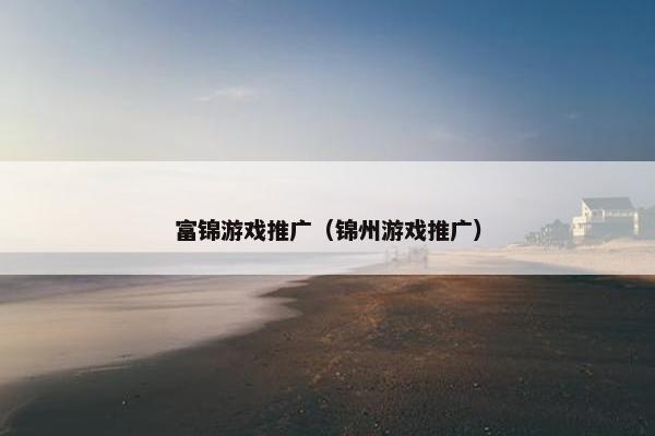 富锦游戏推广（锦州游戏推广）