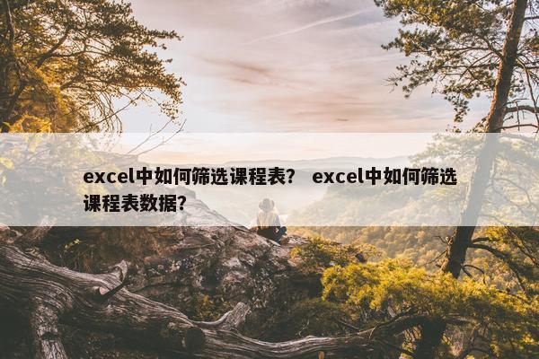 excel中如何筛选课程表? excel中如何筛选课程表数据? excel中如何筛选课程表? excel中如何筛选课程表数据?