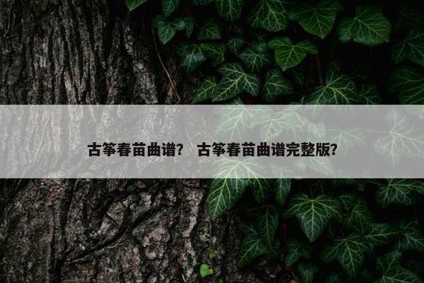 古筝春苗曲谱? 古筝春苗曲谱完整版? 古筝春苗曲谱? 古筝春苗曲谱完整版?