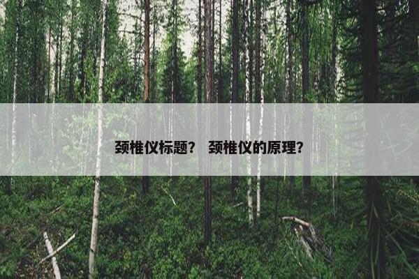 颈椎仪标题？ 颈椎仪的原理？