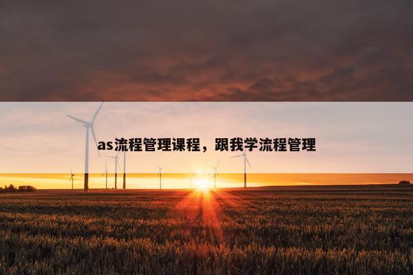 as流程管理课程,跟我学流程管理 as流程管理课程,跟我学流程管理