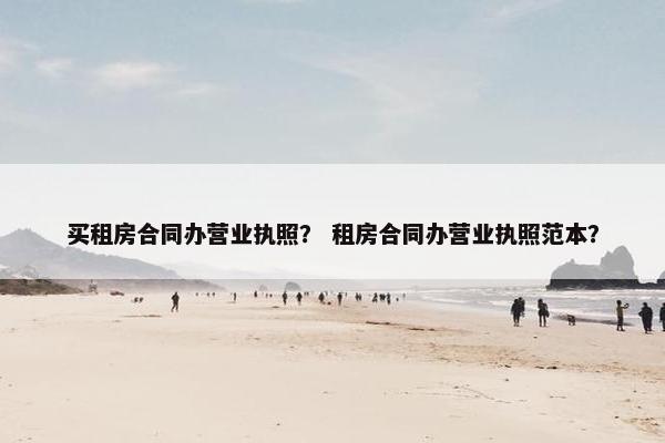 买租房合同办营业执照？ 租房合同办营业执照范本？