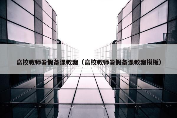 高校教师暑假备课教案（高校教师暑假备课教案模板）