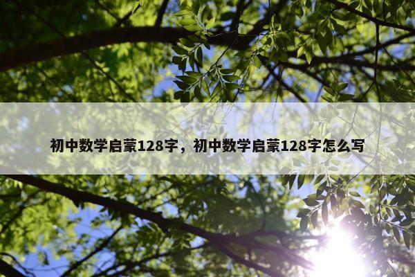 初中数学启蒙128字，初中数学启蒙128字怎么写
