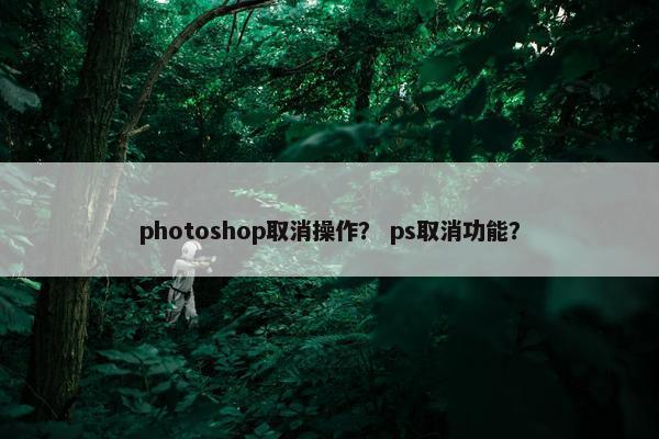 photoshop取消操作? ps取消功能? photoshop取消操作? ps取消功能?