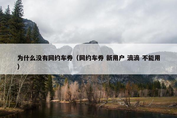 为什么没有网约车券（网约车券 新用户 滴滴 不能用）