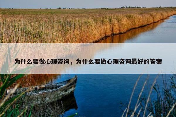 为什么要做心理咨询,为什么要做心理咨询最好的答案 为什么要做心理咨询,为什么要做心理咨询最好的答案