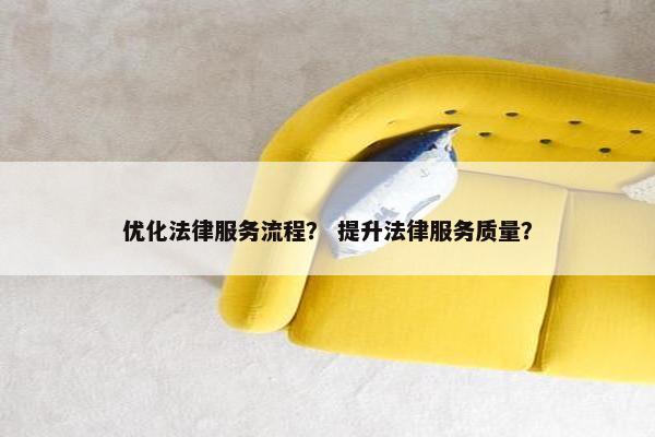 优化法律服务流程？ 提升法律服务质量？