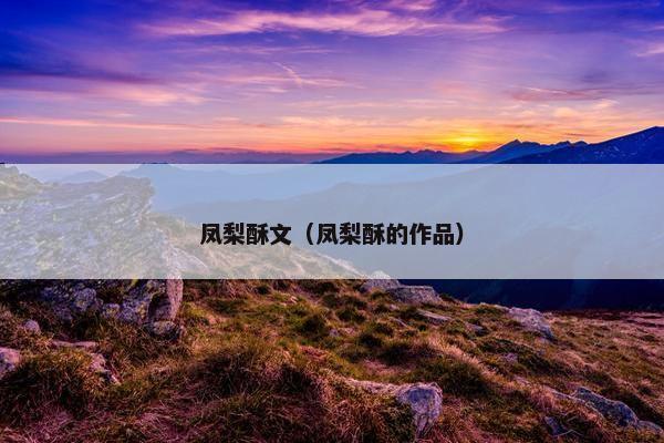 凤梨酥文（凤梨酥的作品）