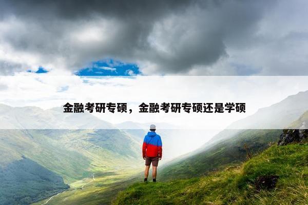 金融考研专硕，金融考研专硕还是学硕