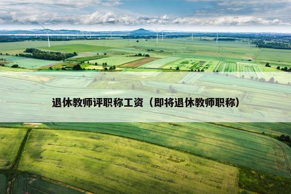 退休教师评职称工资（即将退休教师职称）