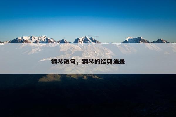 钢琴短句，钢琴的经典语录