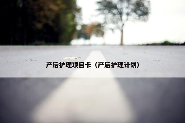 产后护理项目卡（产后护理计划）