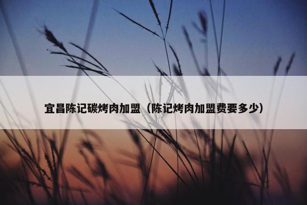 宜昌陈记碳烤肉加盟（陈记烤肉加盟费要多少）