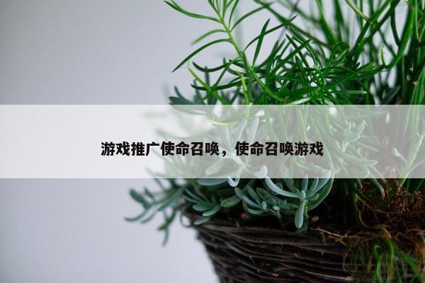 游戏推广使命召唤，使命召唤游戏