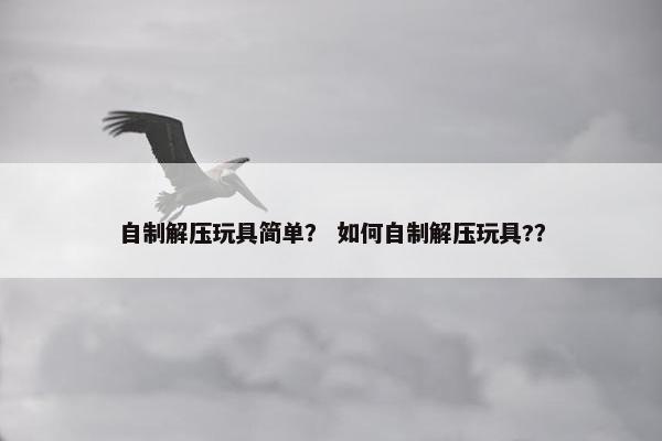 自制解压玩具简单？ 如何自制解压玩具?？