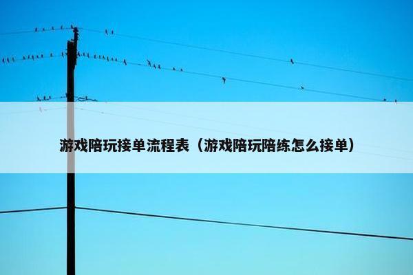 游戏陪玩接单流程表（游戏陪玩陪练怎么接单）