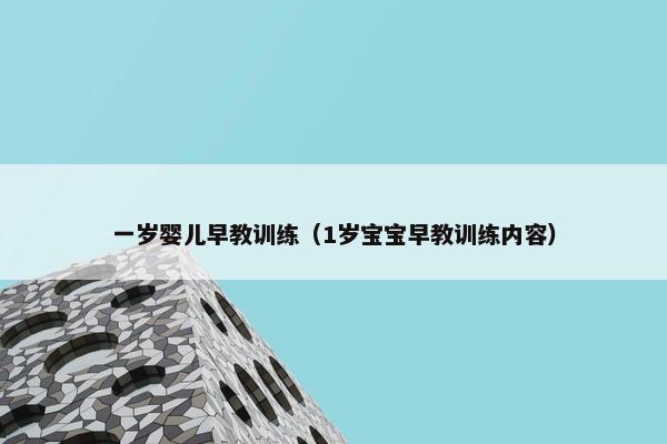 一岁婴儿早教训练（1岁宝宝早教训练内容）
