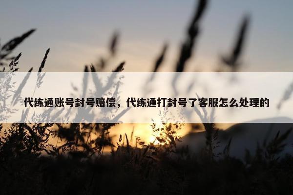 代练通账号封号赔偿，代练通打封号了客服怎么处理的