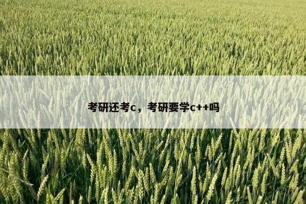 考研还考c，考研要学c++吗
