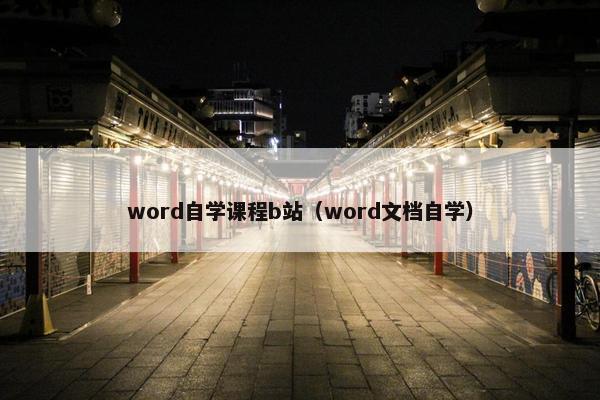 word自学课程b站(word文档自学) word自学课程b站(word文档自学)