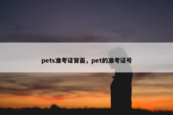 pets准考证背面，pet的准考证号