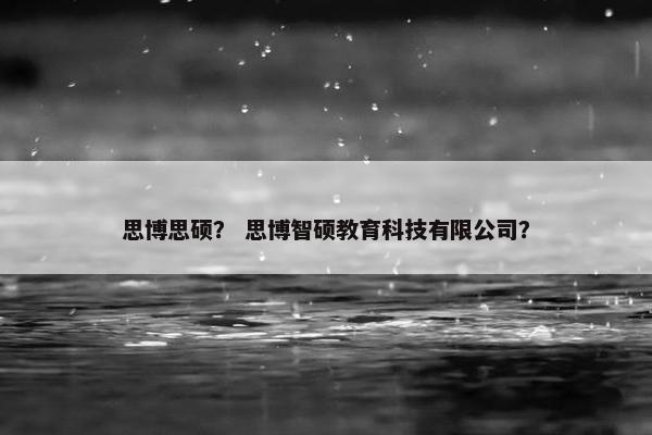 思博思硕？ 思博智硕教育科技有限公司？