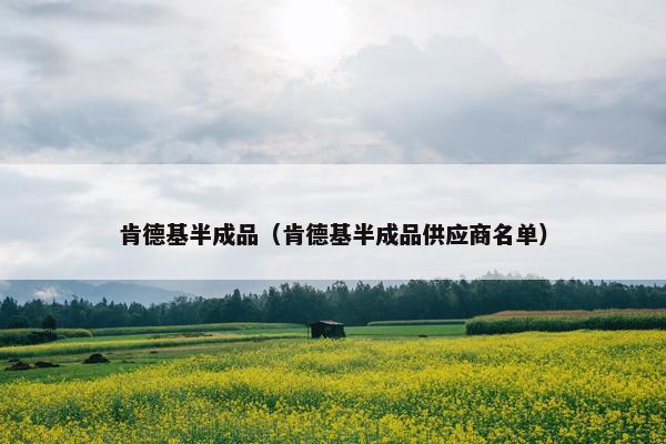 肯德基半成品(肯德基半成品供应商名单) 肯德基半成品(肯德基半成品供应商名单)