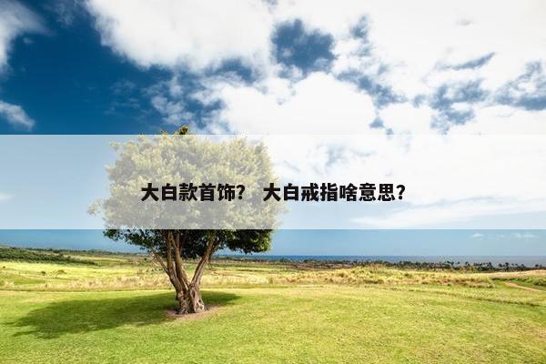 大白款首饰？ 大白戒指啥意思？