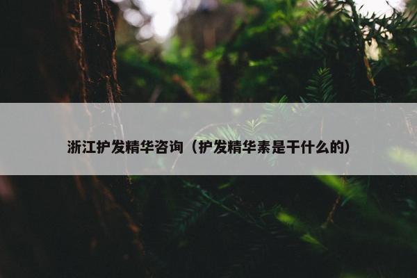 浙江护发精华咨询（护发精华素是干什么的）