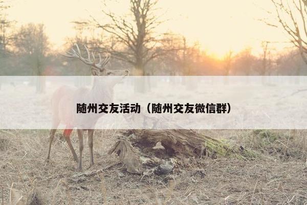 随州交友活动（随州交友微信群）