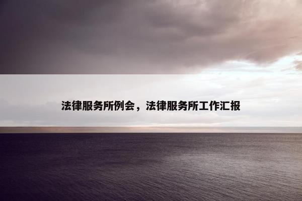 法律服务所例会，法律服务所工作汇报