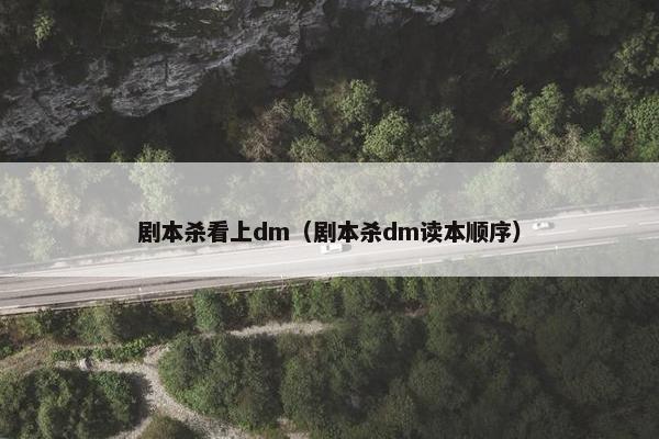 剧本杀看上dm（剧本杀dm读本顺序）